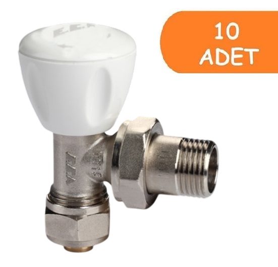 10 Adet ECA RV3 1/2 Köşe Radyatör Valfi Pex Petek Havlupan Vanası 602120721 10 Adet ECA RV3 1/2 Köşe Radyatör Valfi Pex Petek Havlupan Vanası 602120721