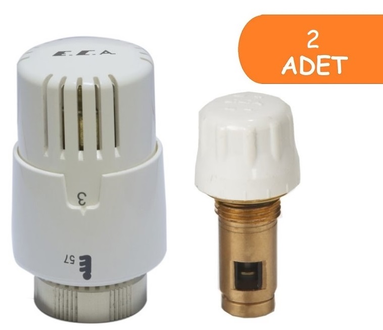 2 Adet ECA Termostatik TRV4 Kafa Grubu 41,3mm 602120813 2 Adet ECA Termostatik TRV4 Kafa Grubu 41,3mm 602120813