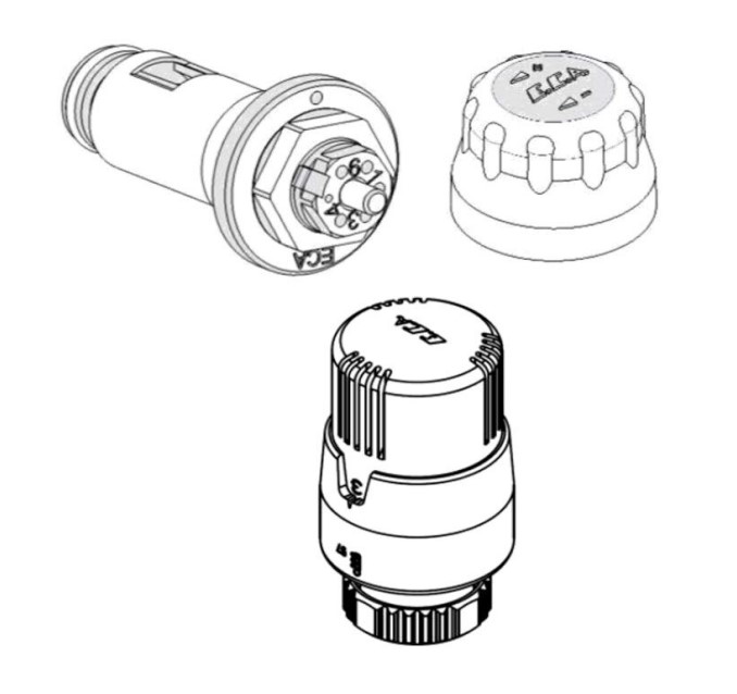 2 Adet ECA Termostatik TRV4 Kafa Grubu 41,3mm 602120813 2 Adet ECA Termostatik TRV4 Kafa Grubu 41,3mm 602120813