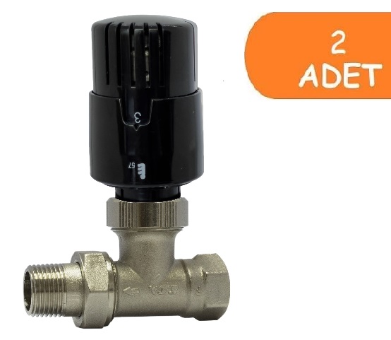 2 Adet ECA TRV4 Termostatik Düz Radyatör Valfi Petek Vanası Siyah 802120117 2 Adet ECA TRV4 Termostatik Düz Radyatör Valfi Petek Vanası Siyah 802120117