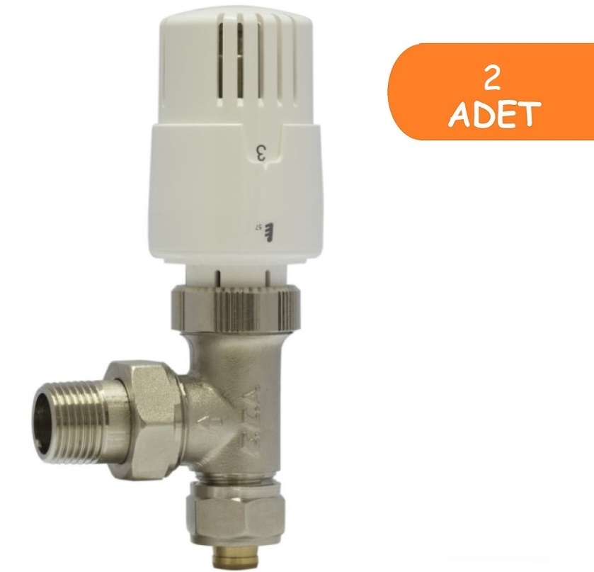 2 Adet ECA TRV4 Termostatik Köşe Radyatör Valfi Pex Köşe 602120780 2 Adet ECA TRV4 Termostatik Köşe Radyatör Valfi Pex Köşe 602120780