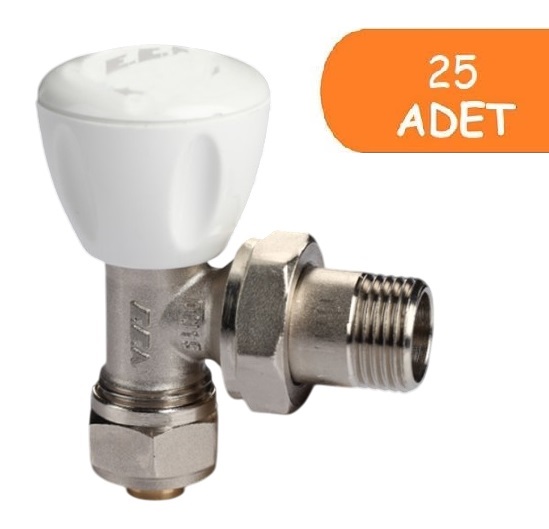 25 Adet ECA RV3 1/2 Köşe Radyatör Valfi Pex Petek Havlupan Vanası 602120721 25 Adet ECA RV3 1/2 Köşe Radyatör Valfi Pex Petek Havlupan Vanası 602120721