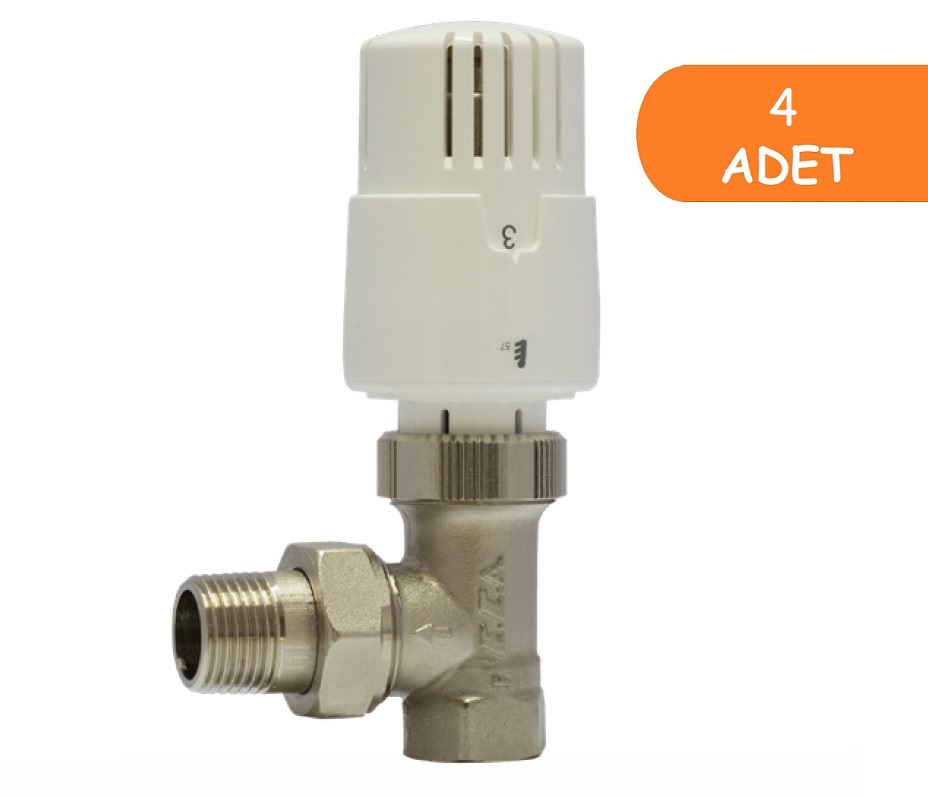 4 Adet ECA TRV4 Termostatik Köşe Radyatör Valfi Petek Vanası 602120755 4 Adet ECA TRV4 Termostatik Köşe Radyatör Valfi Petek Vanası 602120755