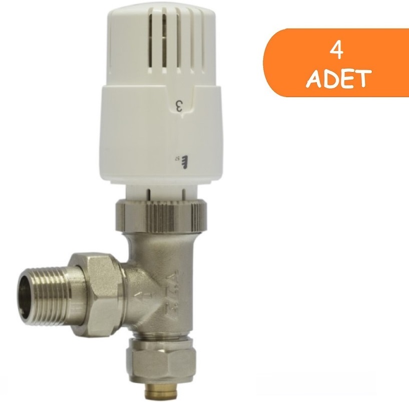 4 Adet ECA TRV4 Termostatik Köşe Radyatör Valfi Pex Köşe 602120780 4 Adet ECA TRV4 Termostatik Köşe Radyatör Valfi Pex Köşe 602120780