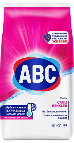 Abc Matik Toz Çamaşır Deterjanı 10KG Canlı Renkler (66 Yıkama) Abc Matik Toz Çamaşır Deterjanı 10KG Canlı Renkler (66 Yıkama)