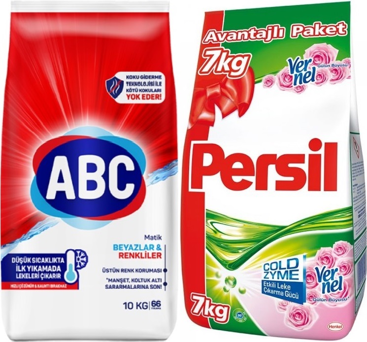 Abc Matik Toz Çamaşır Deterjanı 10KG Klasik Beyazlar & Renkliler (66 Yıkama) + 7KG Gülün Büyüsü Abc Matik Toz Çamaşır Deterjanı 10KG Klasik Beyazlar & Renkliler (66 Yıkama) + 7KG Gülün Büyüsü