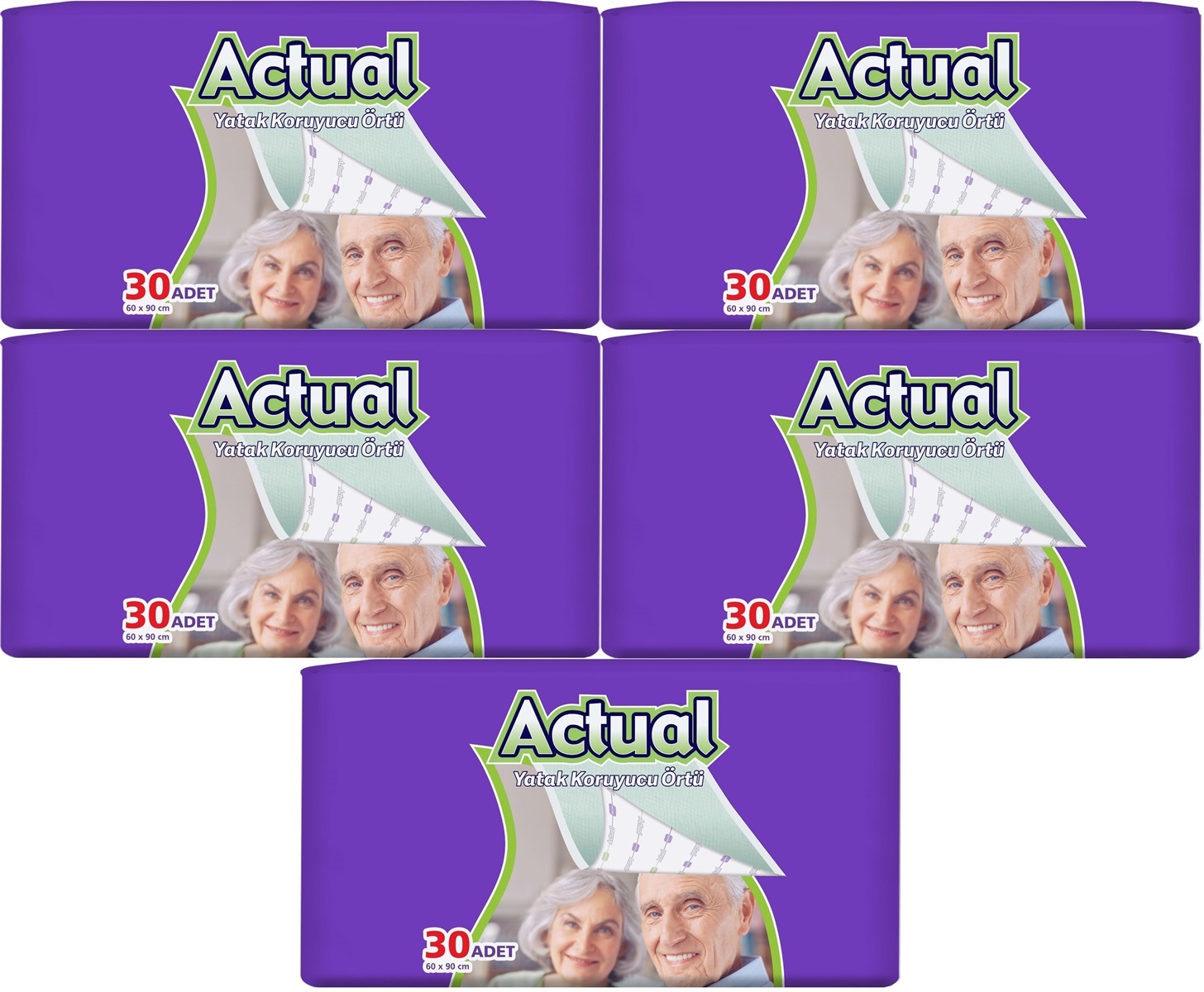 Actual Hasta Alt Açma Yatak Koruyucu Örtü 60*90CM 150 Adet (5PK*30) Actual Hasta Alt Açma Yatak Koruyucu Örtü 60*90CM 150 Adet (5PK*30)
