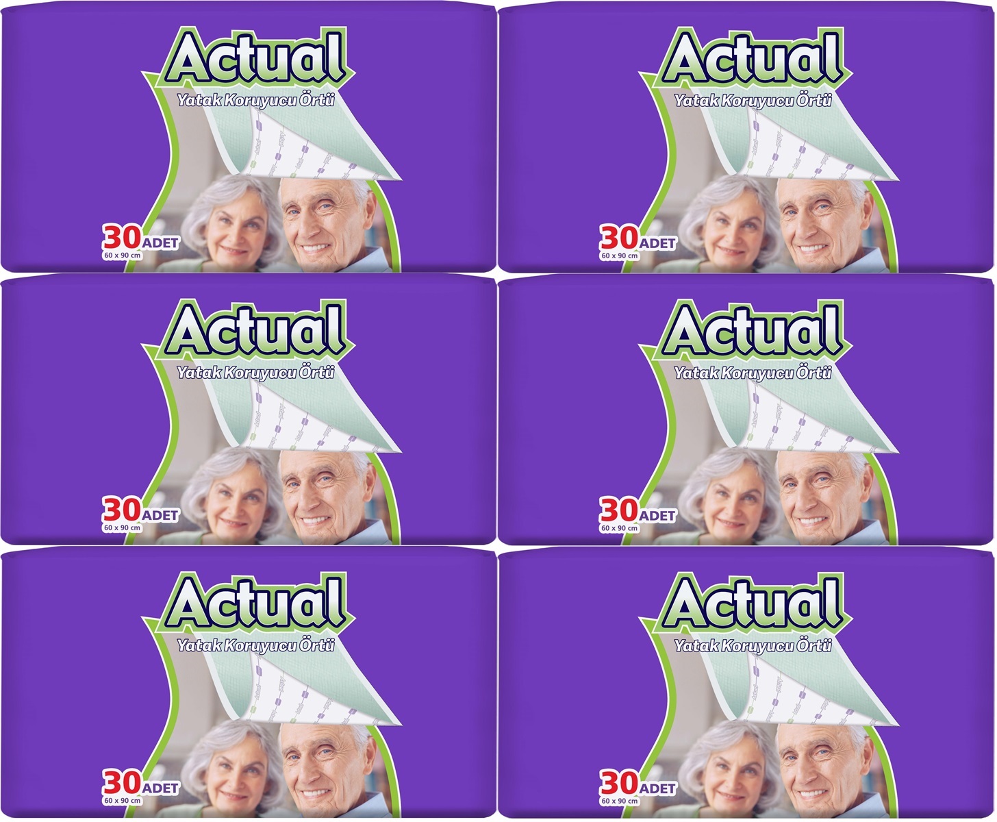 Actual Hasta Alt Açma Yatak Koruyucu Örtü 60*90CM 180 Adet (6PK*30) Actual Hasta Alt Açma Yatak Koruyucu Örtü 60*90CM 180 Adet (6PK*30)