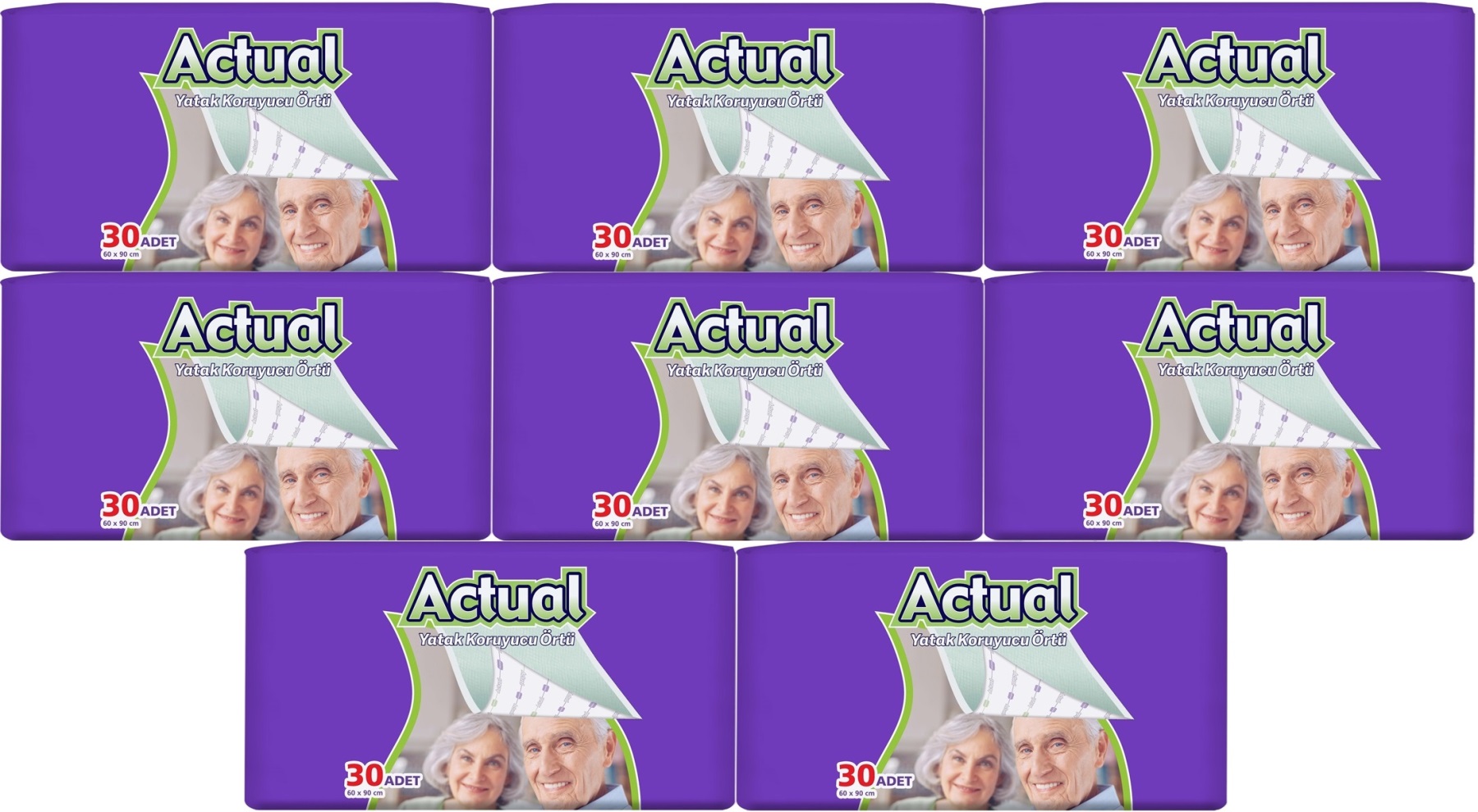 Actual Hasta Alt Açma Yatak Koruyucu Örtü 60*90CM 240 Adet (8PK*30) Actual Hasta Alt Açma Yatak Koruyucu Örtü 60*90CM 240 Adet (8PK*30)