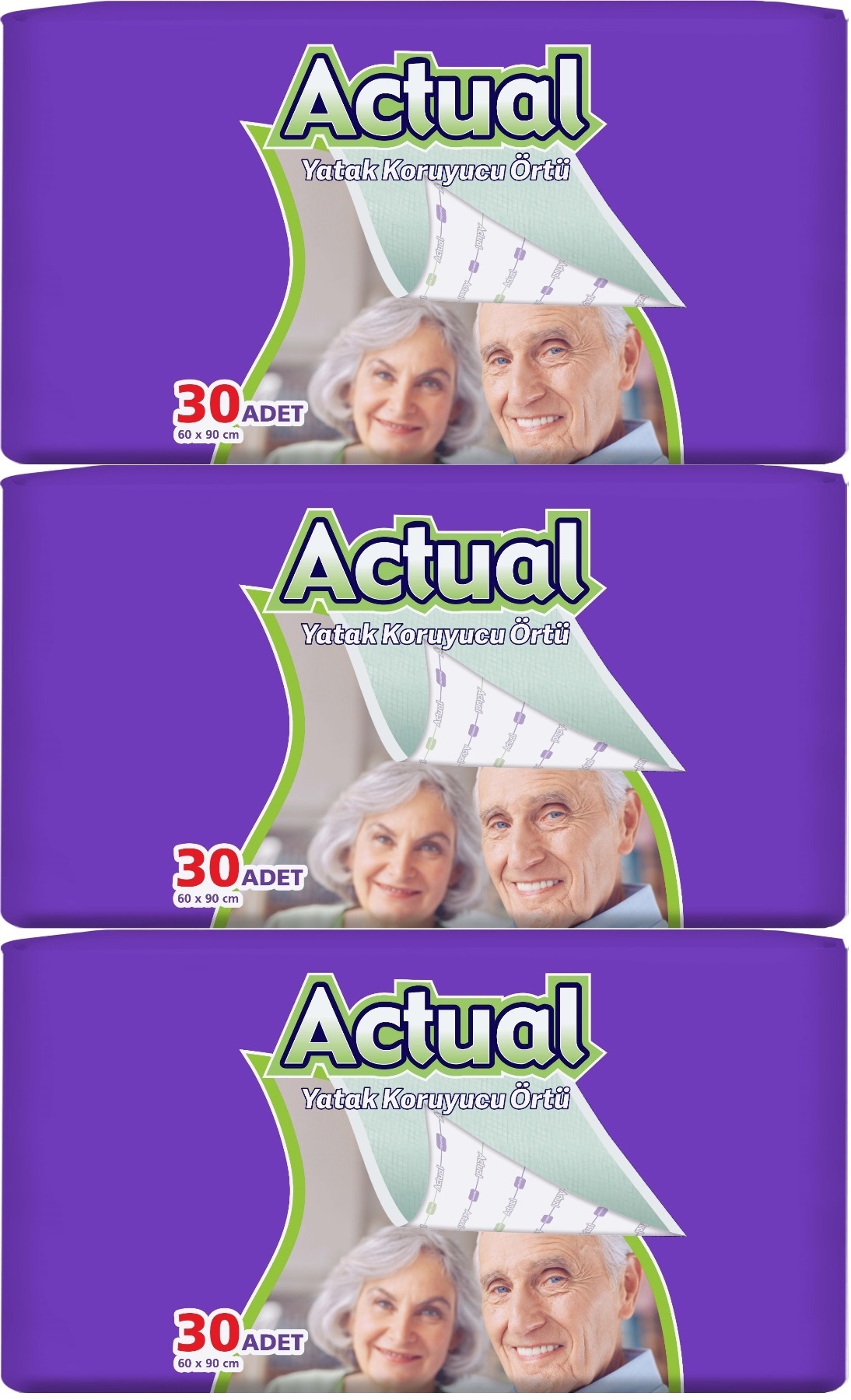Actual Hasta Alt Açma Yatak Koruyucu Örtü 60*90CM 90 Adet (3PK*30) Actual Hasta Alt Açma Yatak Koruyucu Örtü 60*90CM 90 Adet (3PK*30)