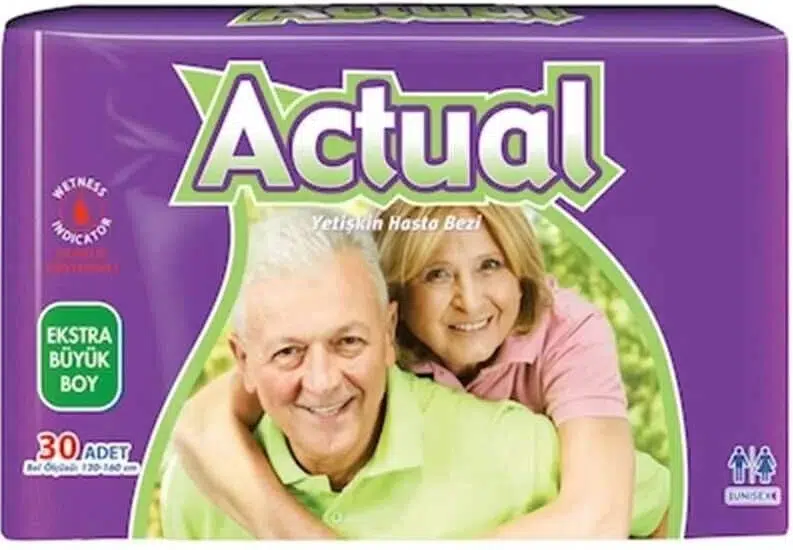 Actual Yetişkin Bezi Bel Bantlı XL - Ekstra Büyük - Extra Large 30 Adet