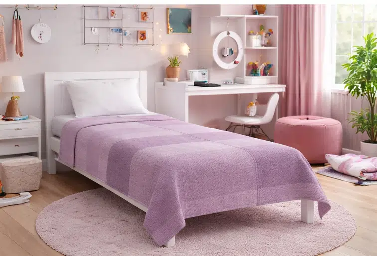 Amazon Ev Pamuk Dokuma Tek Kişilik Pike 160*240 Cm dama fuşya A19