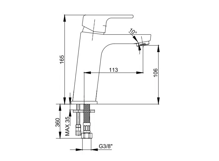 AR Lunetta Lavabo Bataryası Mat Siyah Renkli 103588107 AR Lunetta Lavabo Bataryası Mat Siyah Renkli 103588107