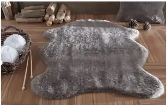 Armada Tavşan Tüyü Yumoş Post Halı Outlet (70x100)-Gri