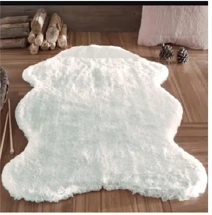 Armada Tavşan Tüyü Yumoş Post Halı Outlet (70x100)-Krem