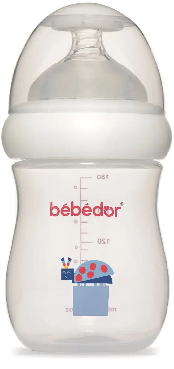 Bebedor Desenli Geniş Ağızlı PP Biberon 180ML (Kod:97322) - Mavi