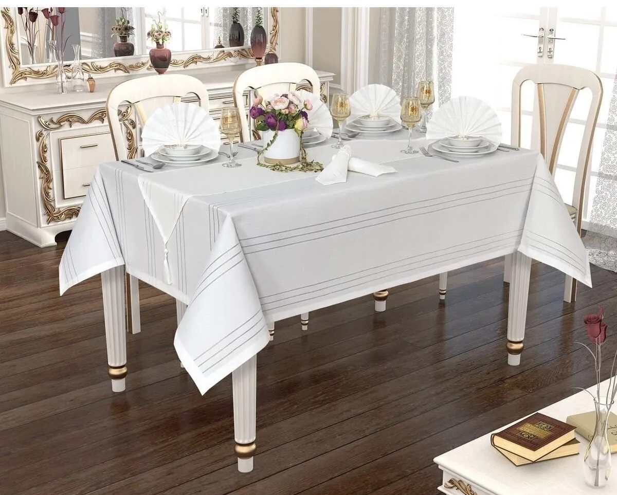 Beytuğ Golden Laurel Tablec Loths Masa Örtüsü 140*180 Beyaz Beytuğ Golden Laurel Tablec Loths Masa Örtüsü 140*180 Beyaz