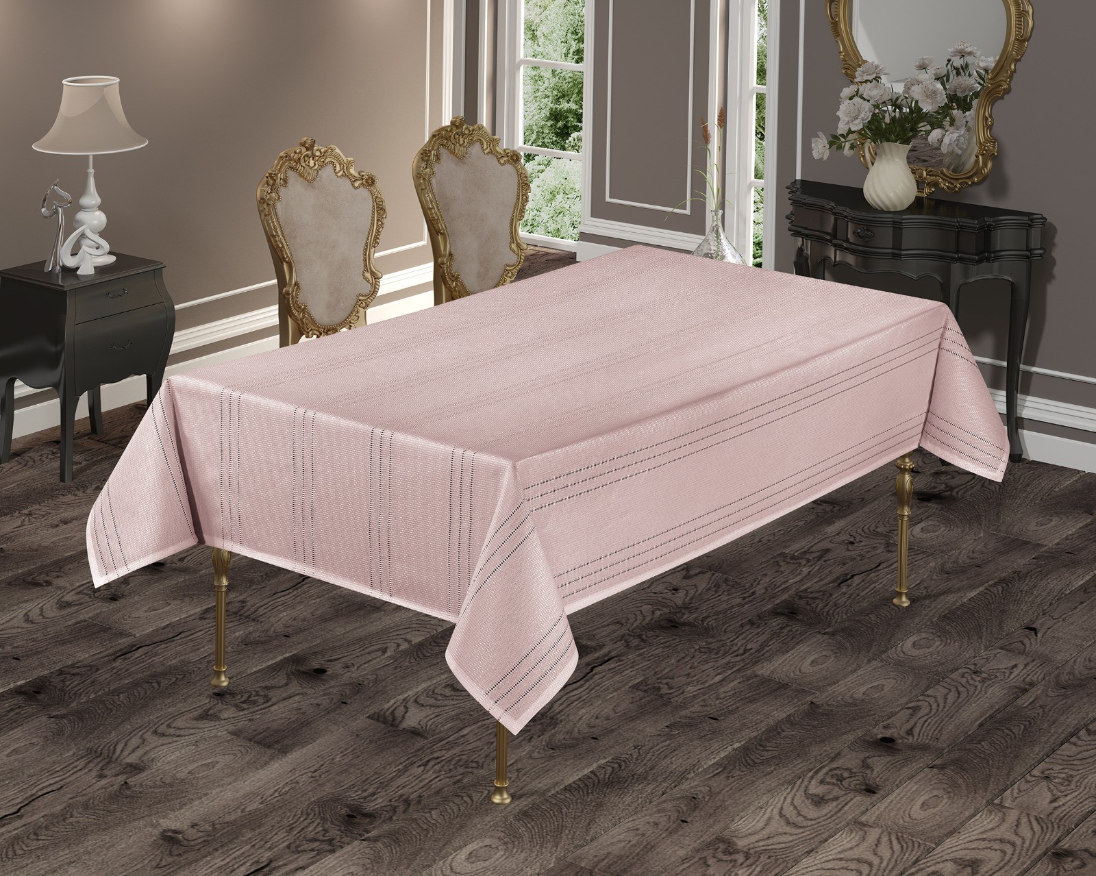 Beytuğ Golden Laurel Tablec Loths Masa Örtüsü 140*180 Pudra Beytuğ Golden Laurel Tablec Loths Masa Örtüsü 140*180 Pudra