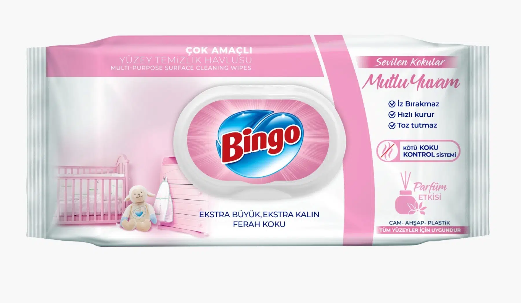 Bingo Clean Yüzey Temizlik Havlusu 96 Yaprak Sevilen Kokular Mutlu Yuvam Plastik Kapaklı Bingo Clean Yüzey Temizlik Havlusu 96 Yaprak Sevilen Kokular Mutlu Yuvam Plastik Kapaklı