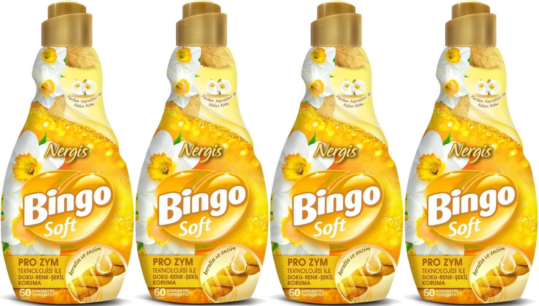 Bingo Soft Çamaşır Yumuşatıcı Konsantre 1440ML Nergis (4 Lü Set) Bingo Soft Çamaşır Yumuşatıcı Konsantre 1440ML Nergis (4 Lü Set)