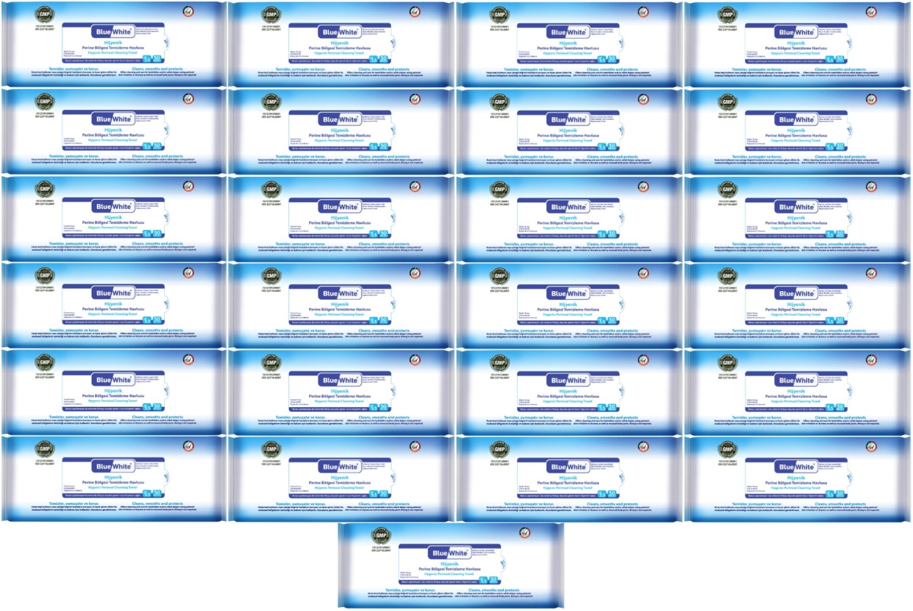 BlueWhite Yetişkin Hasta Perine Bölgesi Temizleme Mendil-Havlusu (25 li set) 50 Yaprak Hijyenik BlueWhite Yetişkin Hasta Perine Bölgesi Temizleme Mendil-Havlusu (25 li set) 50 Yaprak Hijyenik