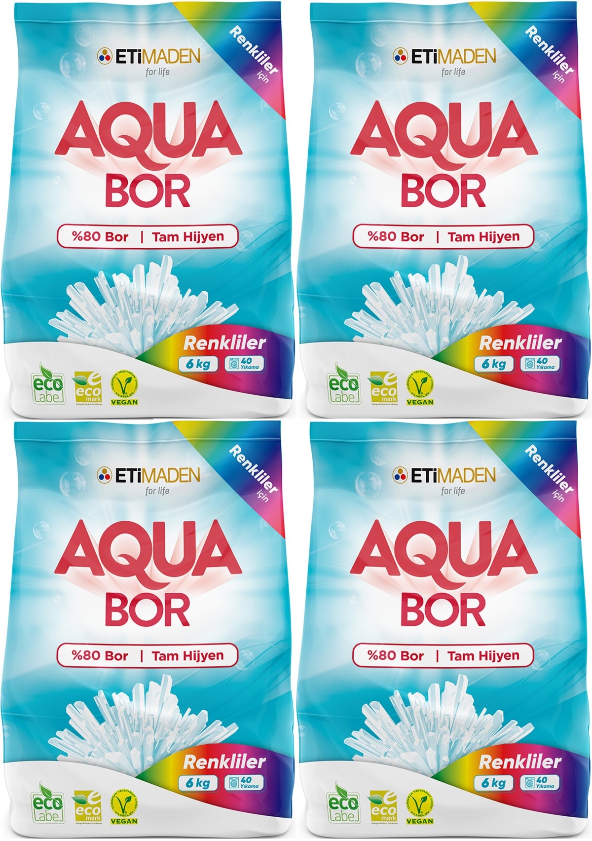 Boron AquaBor Matik Toz Çamaşır Deterjanı 24KG (Renkliler İçin) 160 Yıkama (4PK*6KG) Boron AquaBor Matik Toz Çamaşır Deterjanı 24KG (Renkliler İçin) 160 Yıkama (4PK*6KG)