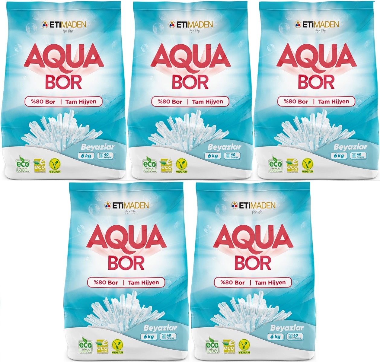 Boron AquaBor Matik Toz Çamaşır Deterjanı 30KG (Beyazlar İçin) 200 Yıkama (5PK*6KG) Boron AquaBor Matik Toz Çamaşır Deterjanı 30KG (Beyazlar İçin) 200 Yıkama (5PK*6KG)