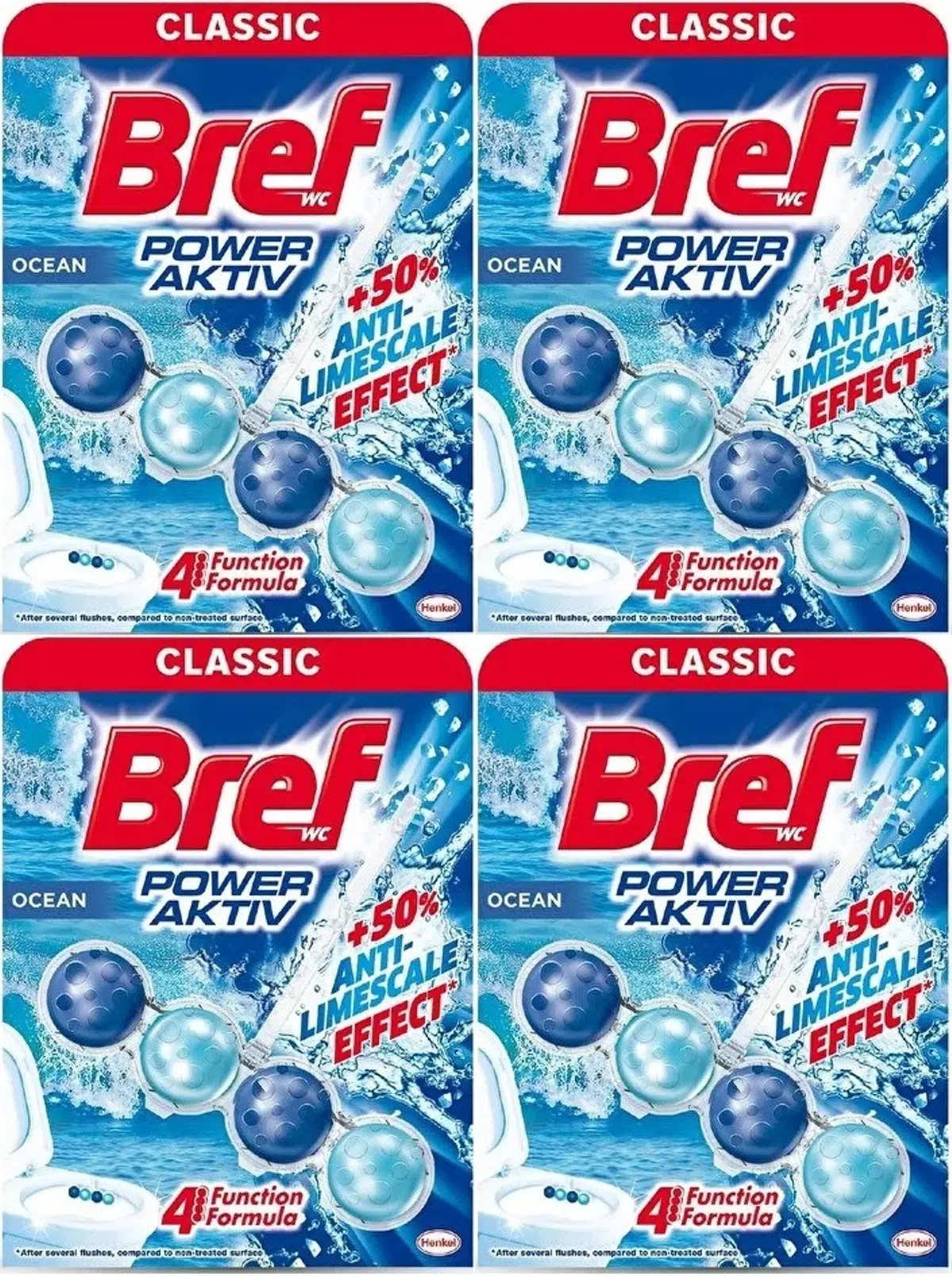 Bref Power Aktiv Klozet Bloğu Okyanus Kokulu (4 Lü Set) (4PK*1)