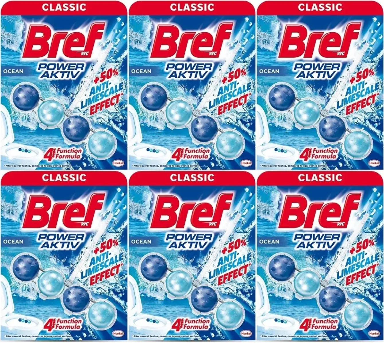 Bref Power Aktiv Klozet Bloğu Okyanus Kokulu (6 Lı Set) (6PK*1)