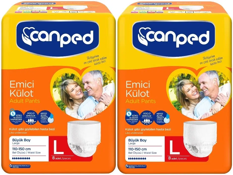 Canped Emici Külot Hasta Bezi Büyük-Large 16 Adet (2Pk*8)