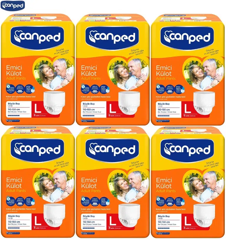 Canped Emici Külot Hasta Bezi Büyük-Large 48 Adet (6Pk*8)