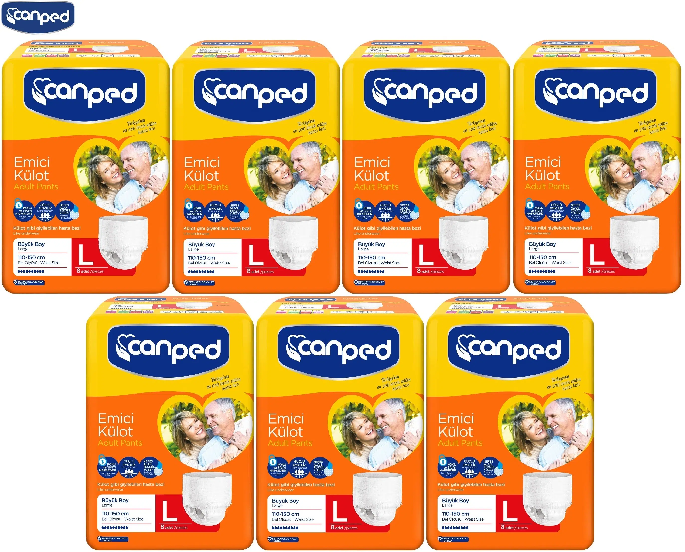 Canped Emici Külot Hasta Bezi Büyük-Large 56 Adet (7Pk*8)