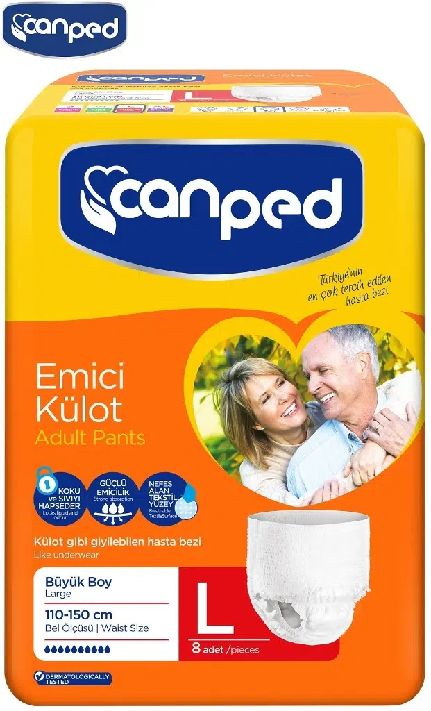 Canped Emici Külot Hasta Bezi L - Büyük - Large (İç Adet 8) Tekli Pk