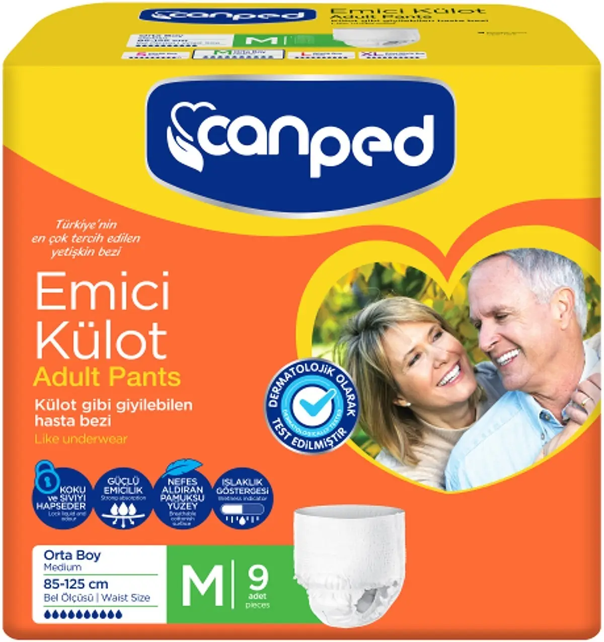Canped Emici Külot Hasta Bezi M - Medium - Orta (İç Adet 9) Tekli Pk Canped Emici Külot Hasta Bezi M - Medium - Orta (İç Adet 9) Tekli Pk