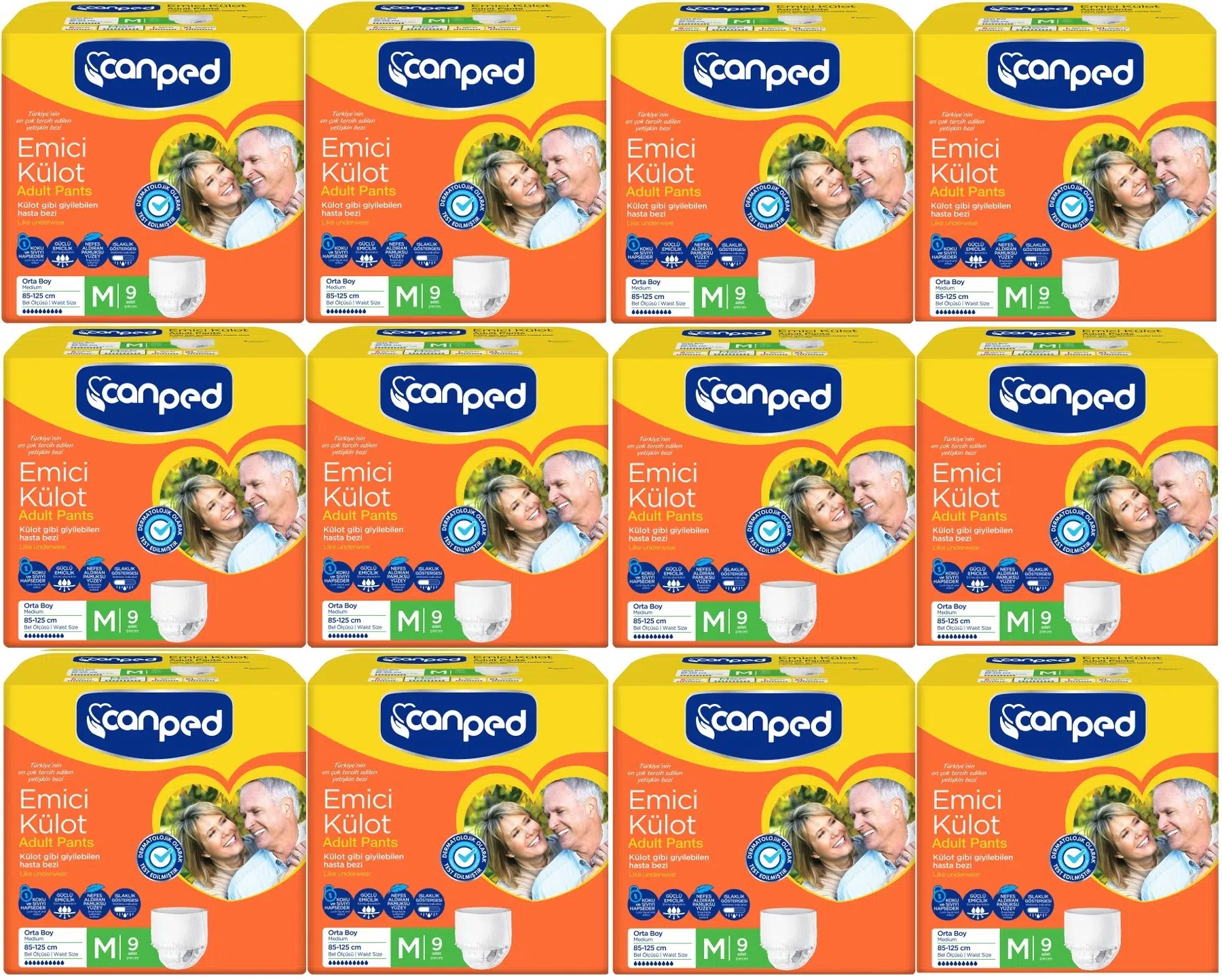 Canped Emici Külot Hasta Bezi M - Orta 108 Adet (12PK*9)
