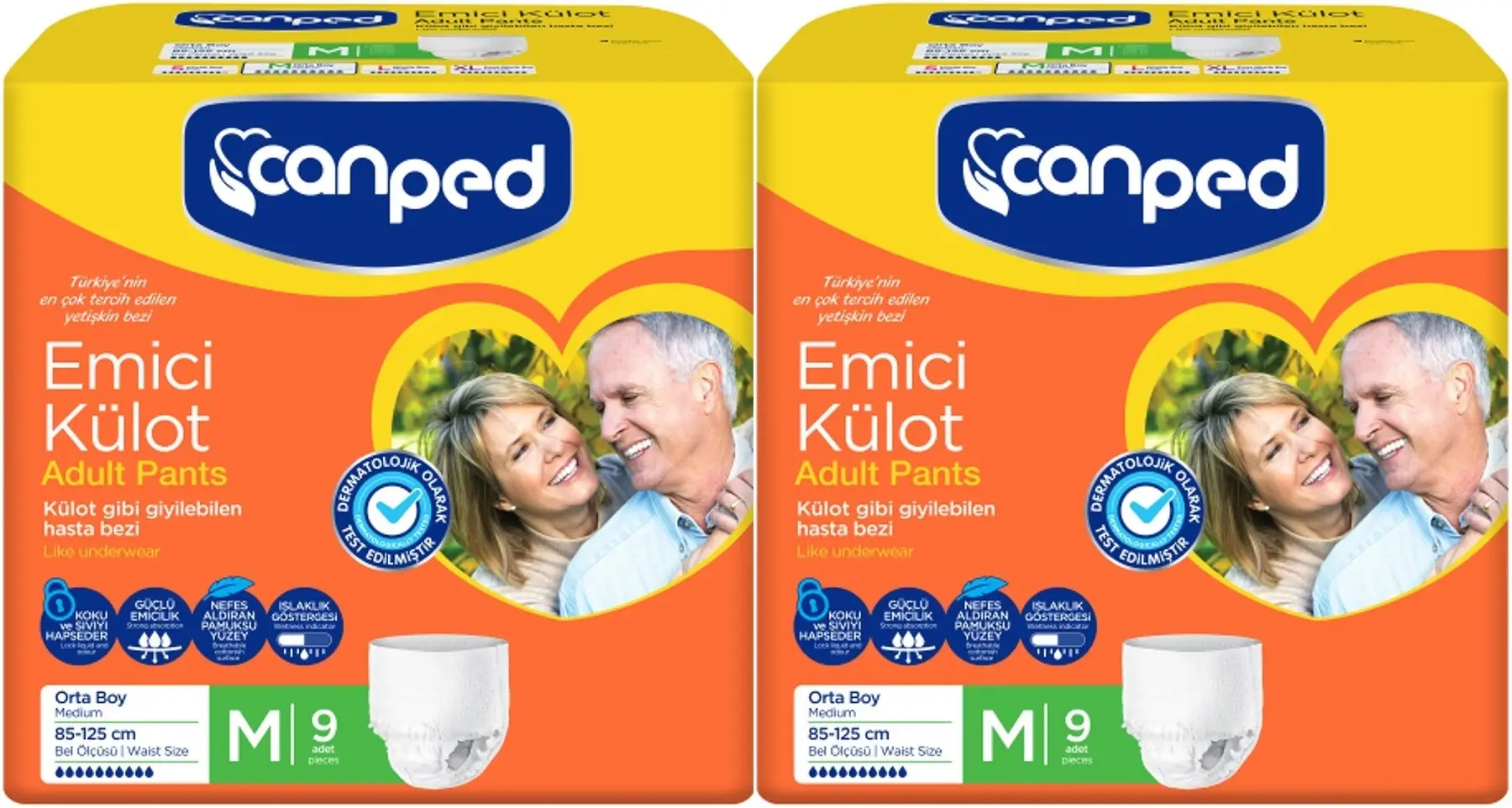 Canped Emici Külot Hasta Bezi M - Orta 18 Adet (2PK*9) Canped Emici Külot Hasta Bezi M - Orta 18 Adet (2PK*9)