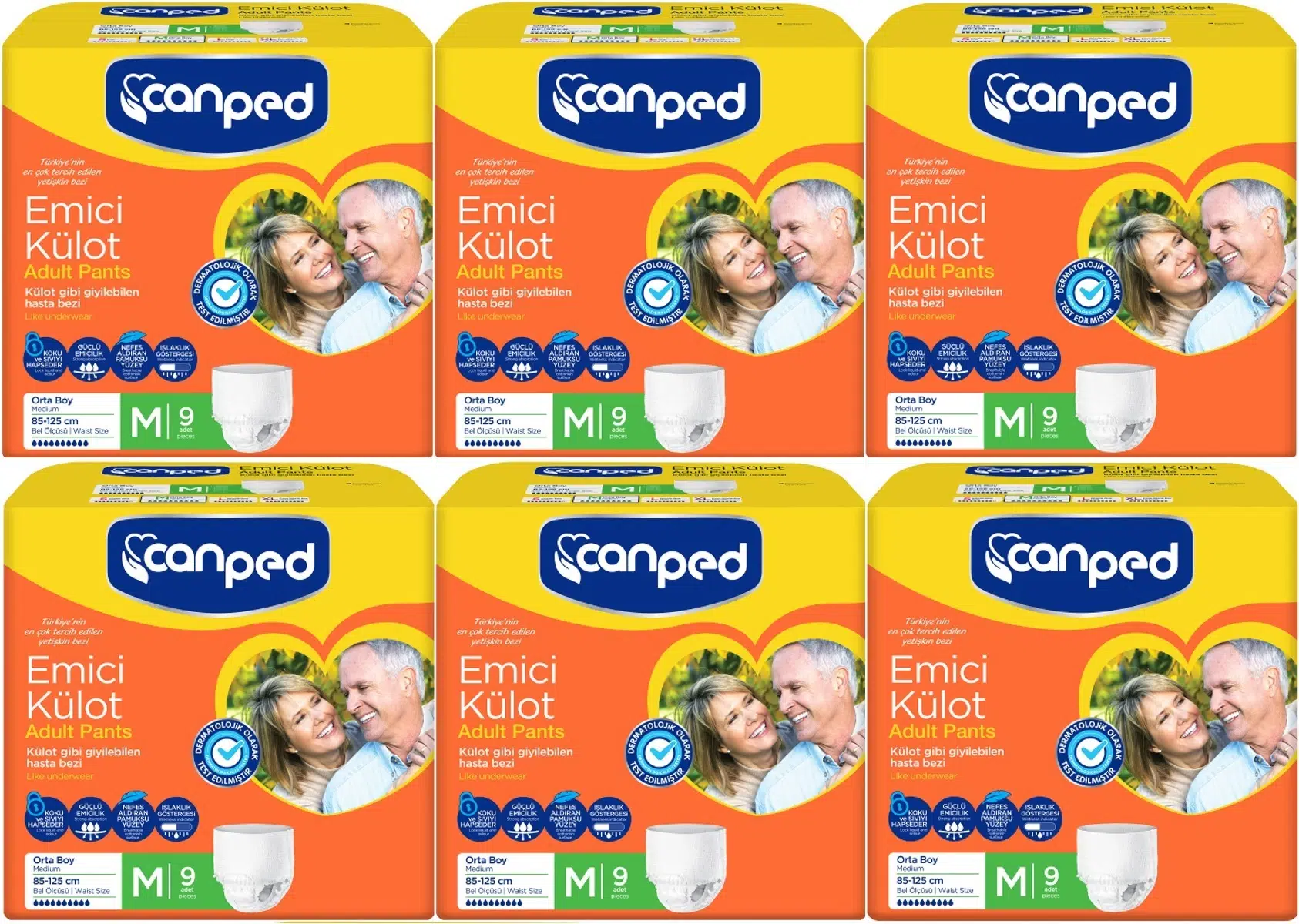 Canped Emici Külot Hasta Bezi M - Orta 54 Adet (6PK*9)