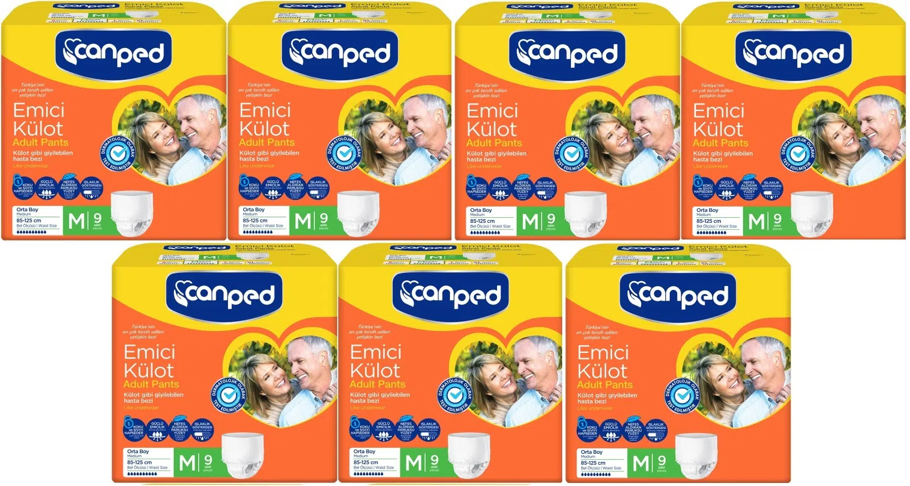 Canped Emici Külot Hasta Bezi M - Orta 63 Adet (7PK*9)
