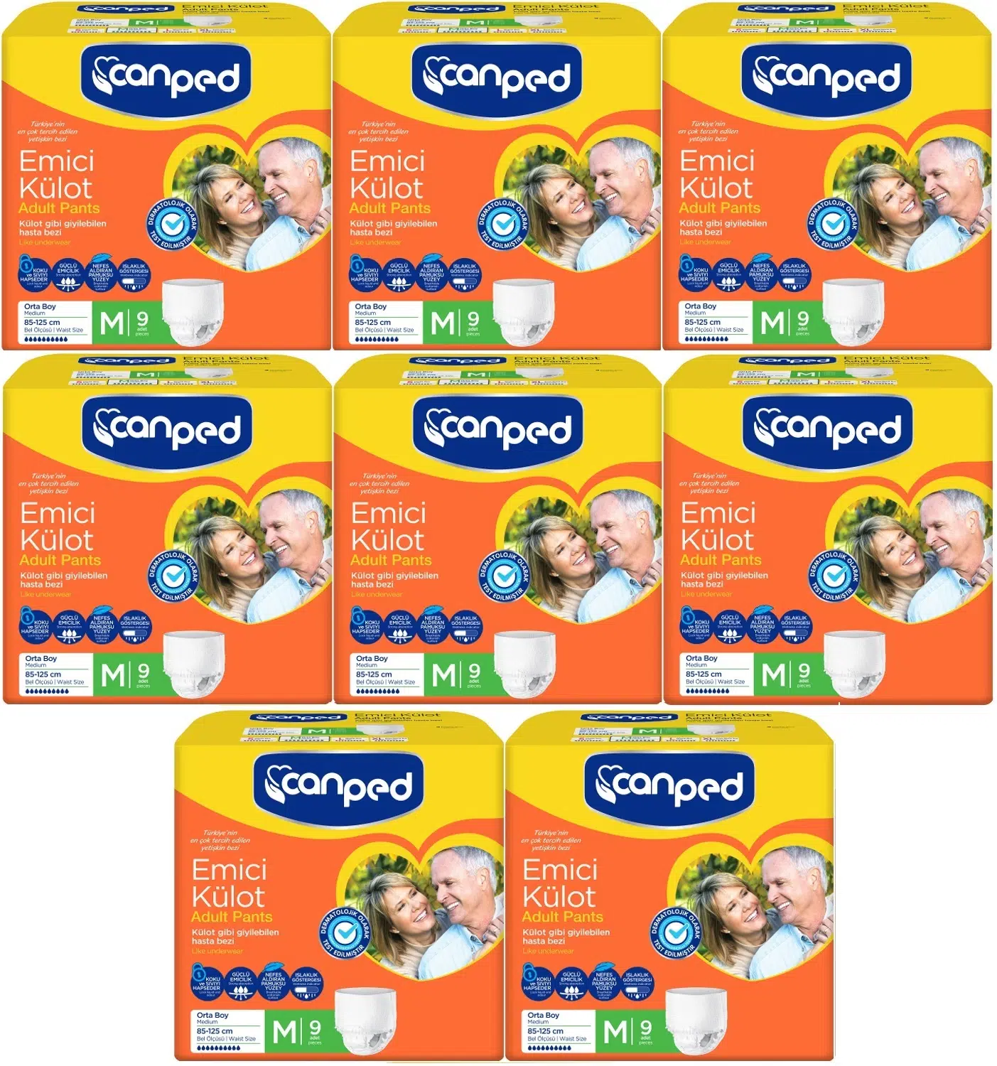 Canped Emici Külot Hasta Bezi M - Orta 72 Adet (8PK*9)