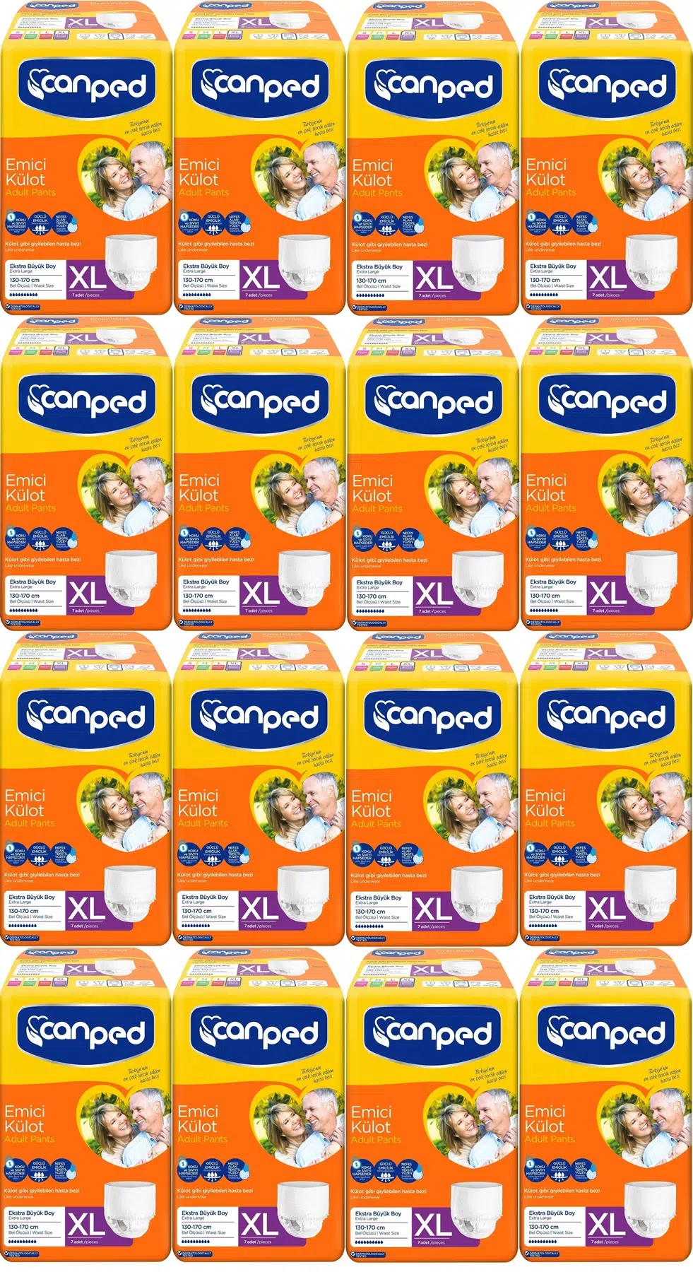 Canped Emici Külot Hasta Bezi XL-Extra Large Büyük Adet 112 (16PK*7)