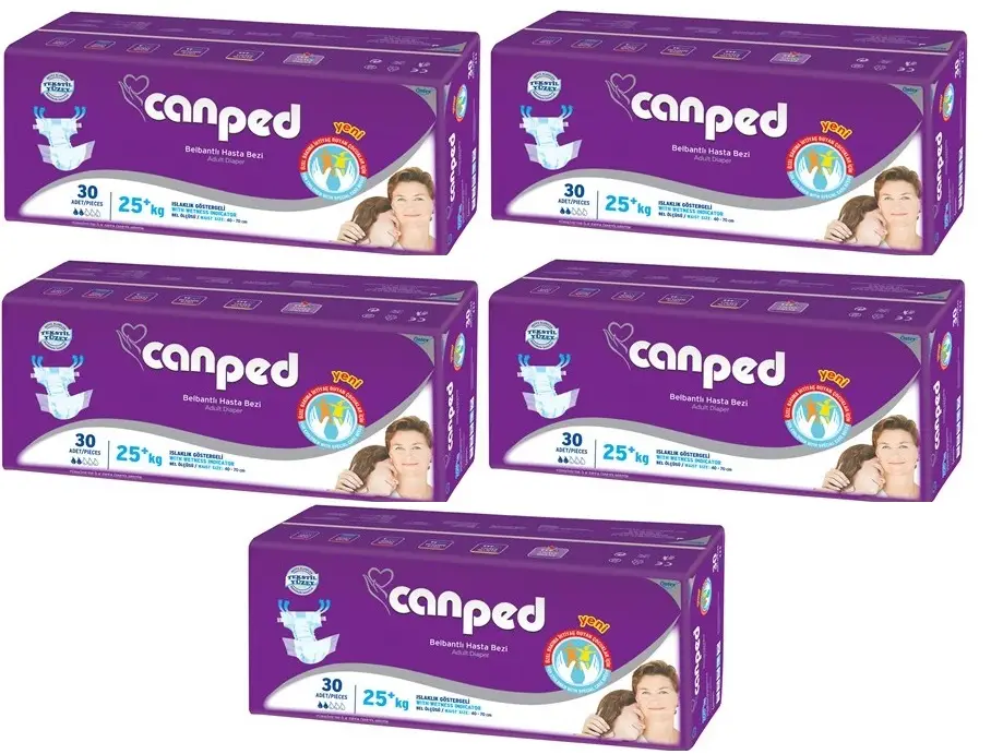 Canped Hasta Bezi Çoçuklar İçin Bel Bantlı Tekstil Yüzeyli 150 Adet XS (5Pk*30) Canped Hasta Bezi Çoçuklar İçin Bel Bantlı Tekstil Yüzeyli 150 Adet XS (5Pk*30)