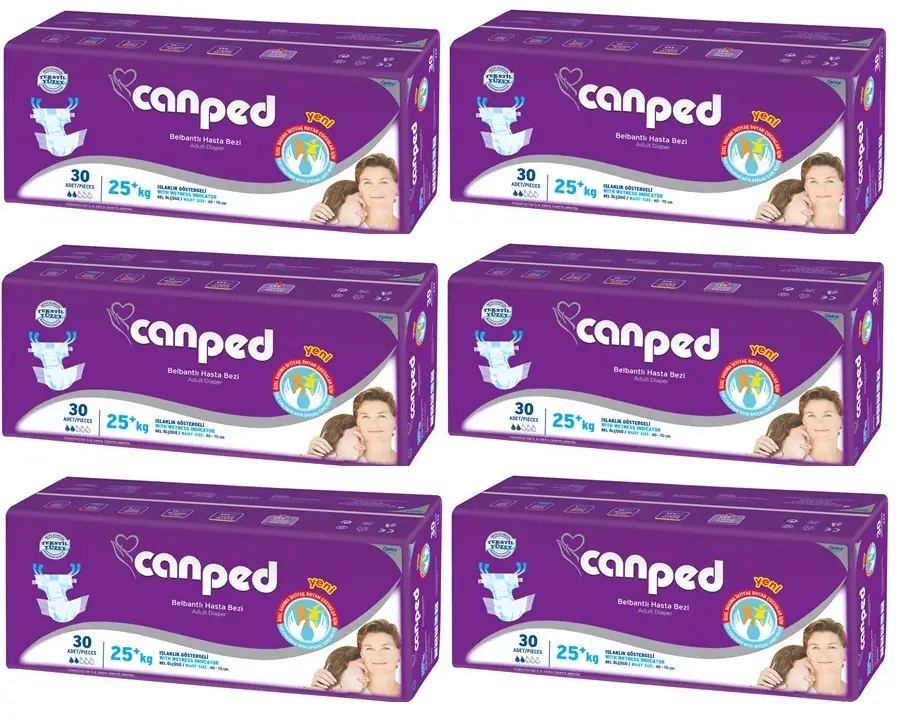 Canped Hasta Bezi Çoçuklar İçin Bel Bantlı Tekstil Yüzeyli 180 Adet Xs (6Pk*30) Canped Hasta Bezi Çoçuklar İçin Bel Bantlı Tekstil Yüzeyli 180 Adet Xs (6Pk*30)