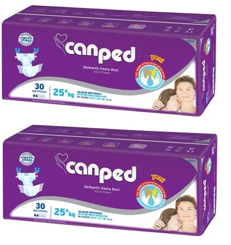 Canped Hasta Bezi Çoçuklar İçin Bel Bantlı Tekstil Yüzeyli 60 Adet XS (2Pk*30) Canped Hasta Bezi Çoçuklar İçin Bel Bantlı Tekstil Yüzeyli 60 Adet XS (2Pk*30)