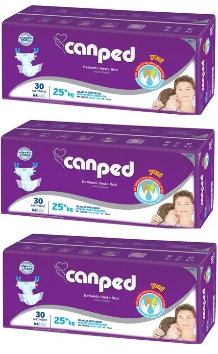 Canped Hasta Bezi Çoçuklar İçin Bel Bantlı Tekstil Yüzeyli 90 Adet XS (3Pk*30) Canped Hasta Bezi Çoçuklar İçin Bel Bantlı Tekstil Yüzeyli 90 Adet XS (3Pk*30)