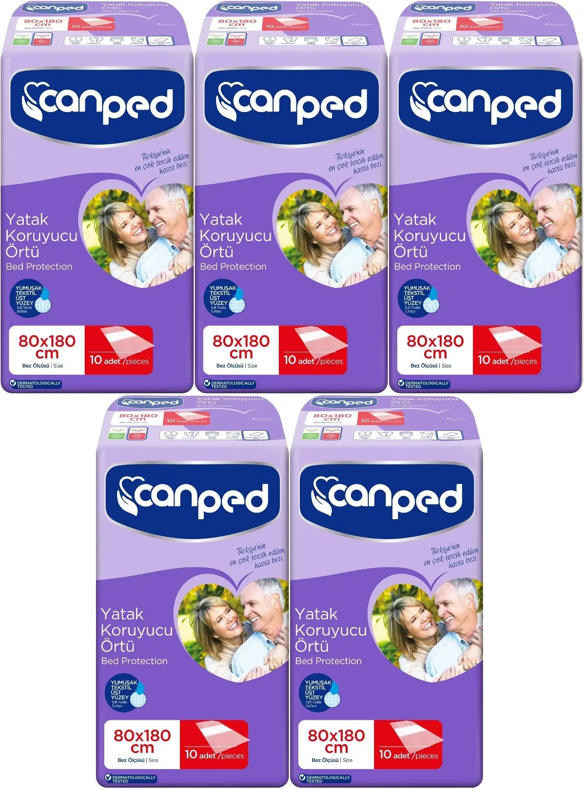 Canped Hasta Yatak Koruyucu Örtü Extra 80*180CM (XL) 50 Adet (5PK*10) Canped Hasta Yatak Koruyucu Örtü Extra 80*180CM (XL) 50 Adet (5PK*10)