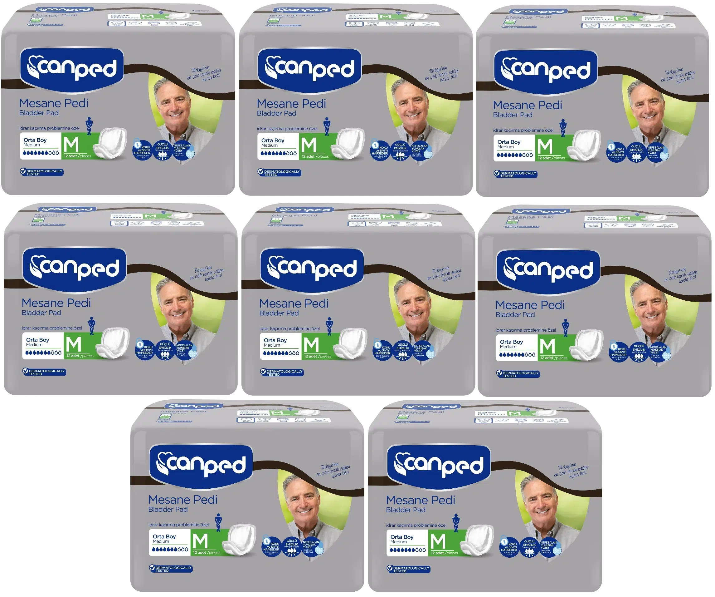 Canped Mesane Pedi Klasik Erkek M - Orta 96 Adet (8PK*12)