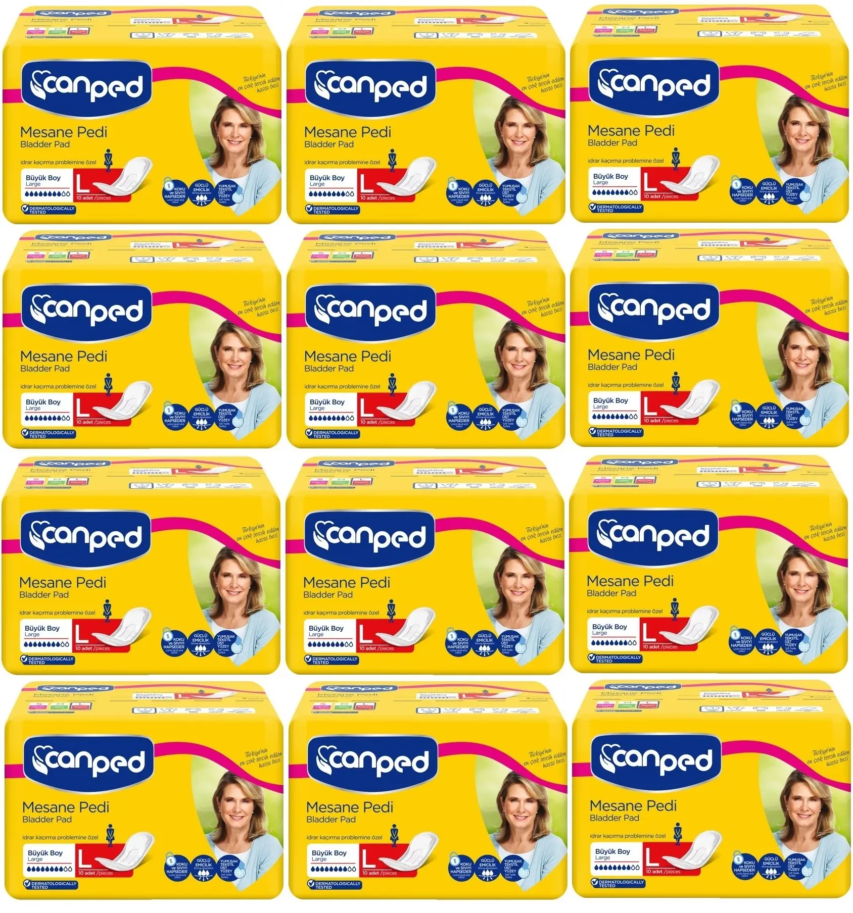 Canped Mesane Pedi Klasik L - Large - Büyük Boy 120 Adet (12PK*10) Canped Mesane Pedi Klasik L - Large - Büyük Boy 120 Adet (12PK*10)