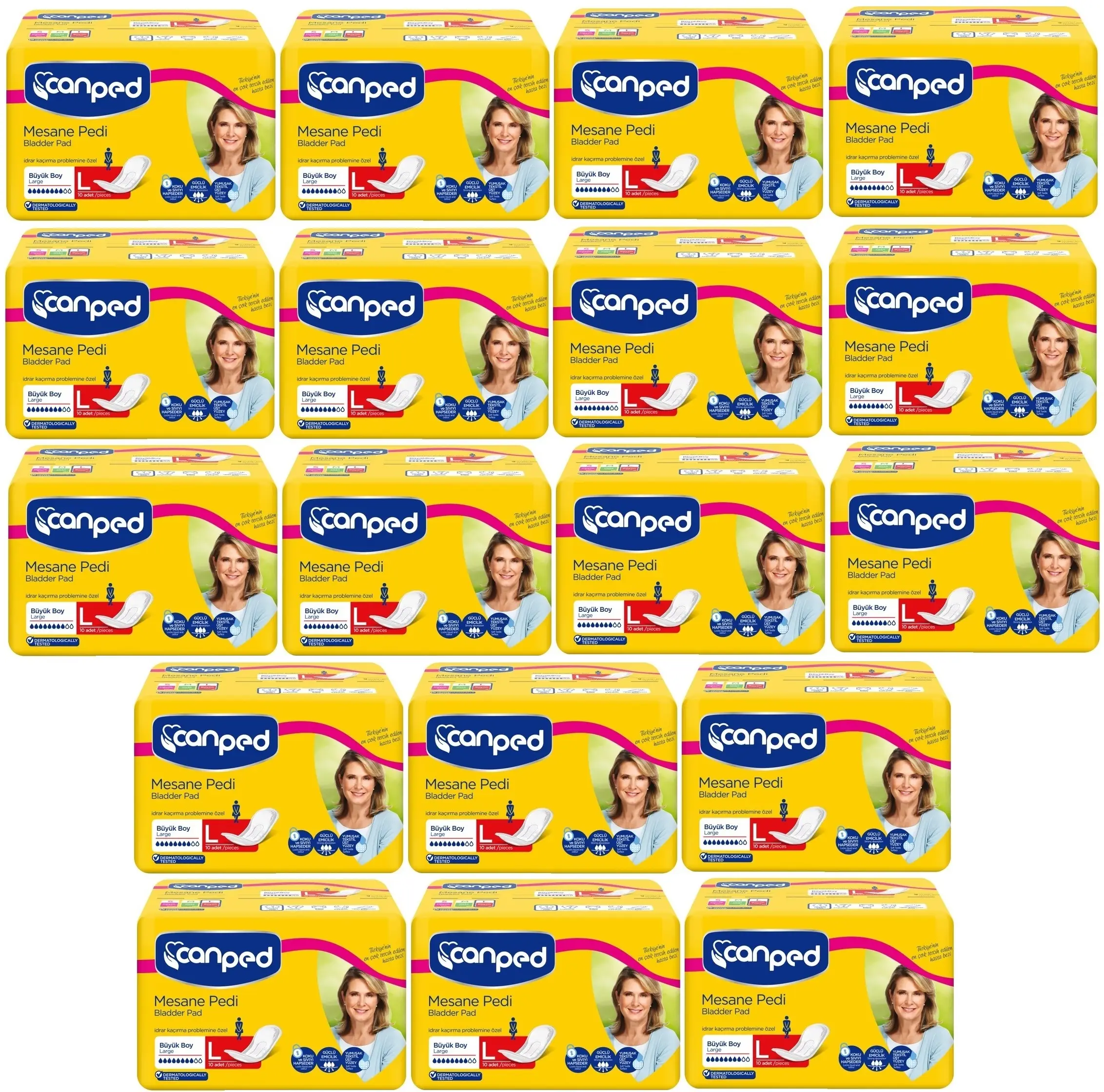 Canped Mesane Pedi Klasik L - Large - Büyük Boy 180 Adet (18PK*10) Canped Mesane Pedi Klasik L - Large - Büyük Boy 180 Adet (18PK*10)
