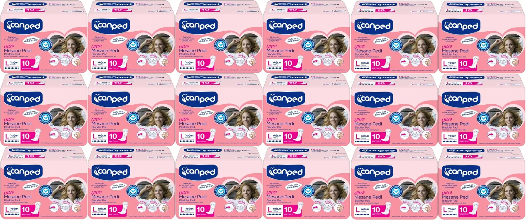 Canped Mesane Pedi Ultra L - Large - Büyük - Yoğun 180 Adet (18PK*10) Canped Mesane Pedi Ultra L - Large - Büyük - Yoğun 180 Adet (18PK*10)