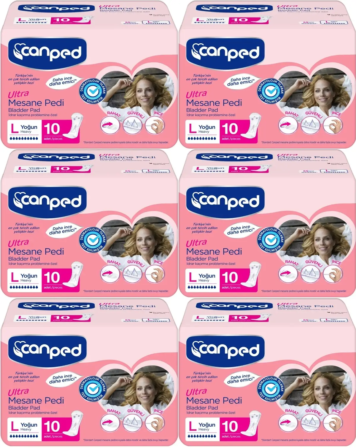 Canped Mesane Pedi Ultra L - Large - Büyük - Yoğun 60 Adet (6PK*10) Canped Mesane Pedi Ultra L - Large - Büyük - Yoğun 60 Adet (6PK*10)